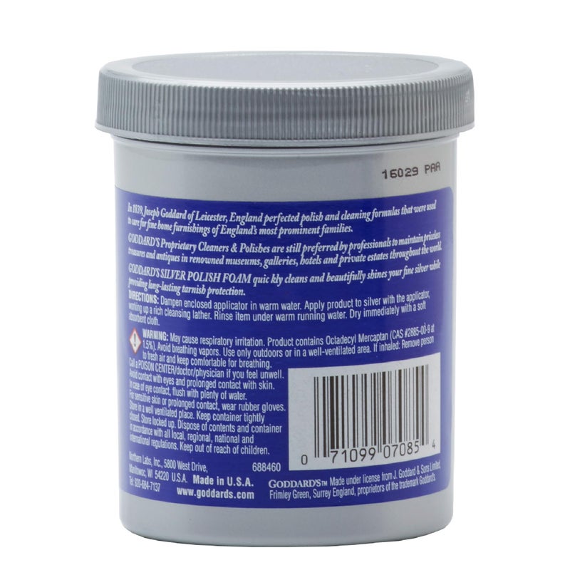GODDARD'S Goddard’s Silver Polish Foam, Silver Jewelry Cleaner for Antiques, Accessories, Ornaments, Silver Cleaner, Silverware Protection, Tarnish Remover for Sterling Silver Jewelry, Sponge Applicator, 6 oz  - Image 2