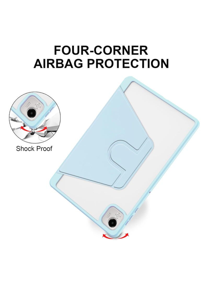 VKL Rotating Case Compatible with Honor Pad X9a/X9 Pro 11.5 Inch 2025 with Pen Holder, 360 Degree Rotation Protective Stand Shockproof Cover Clear Back, Sky Blue - Image 3