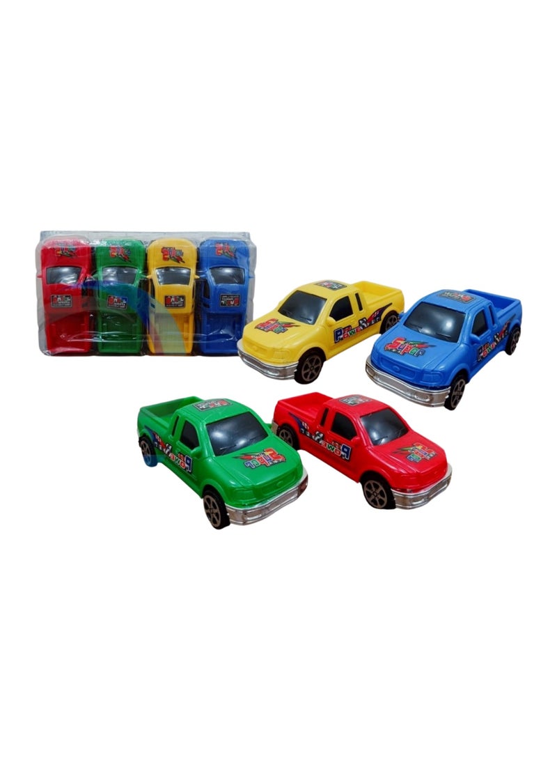 سيارة سحب للخلف للأطفال عبوة من 4 قطع