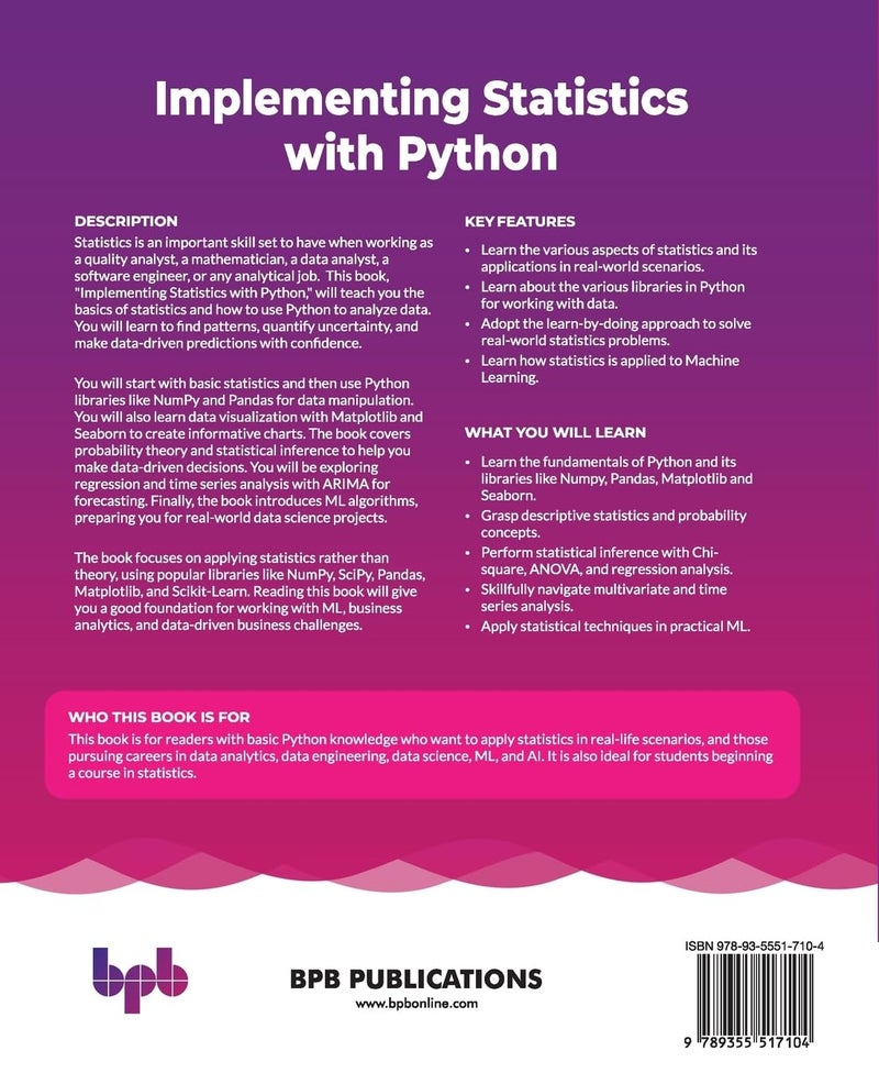 Implementing Statistics with Python: Optimize decision-making with statistical inference and Python - Image 2