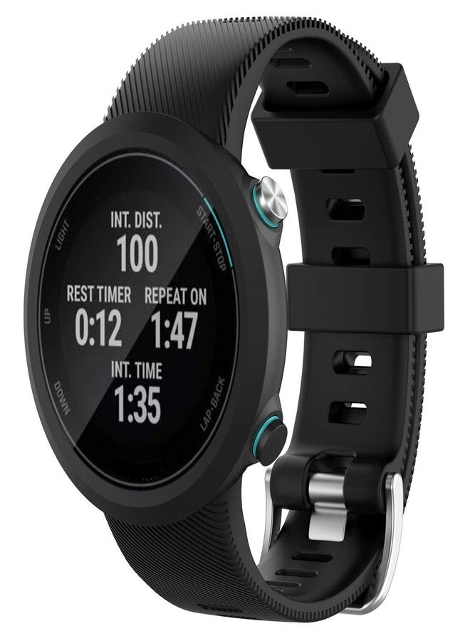 LOKEKE for Garmin Swim 2 Replacement Wrist Band - Replacement Silicone Wrist Watch Band Strap For Garmin Swim 2/ Garmin Forerunner 45S/45 (Siicone Black) - Image 5