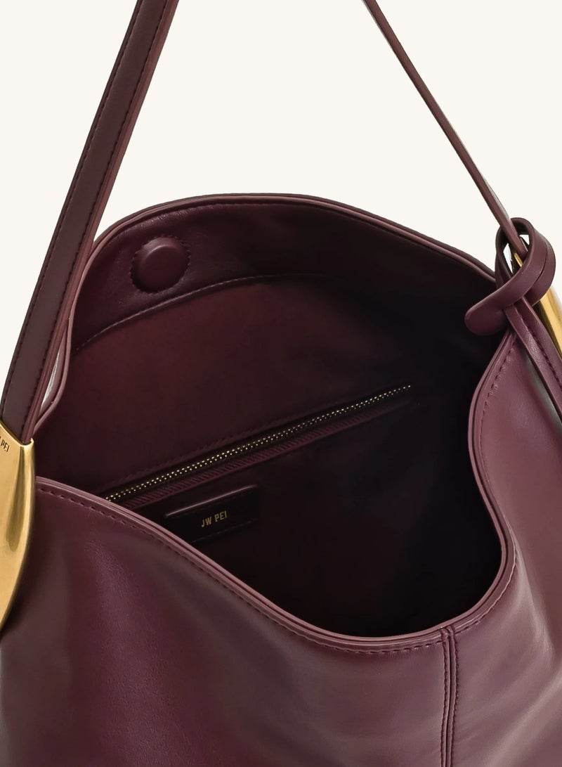 JW PEI Nina Metal Charm Hobo Bag - Burgundy - Image 4