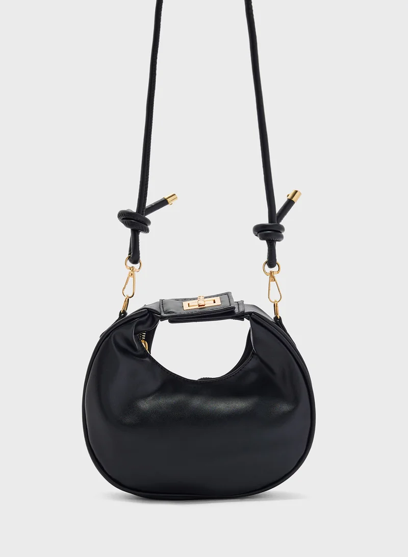 ايلا Metal Trim Moon Clutch Bag