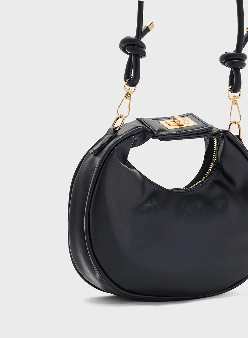 ايلا Metal Trim Moon Clutch Bag