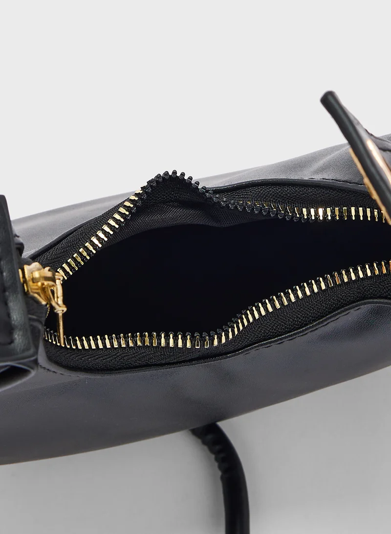 ايلا Metal Trim Moon Clutch Bag