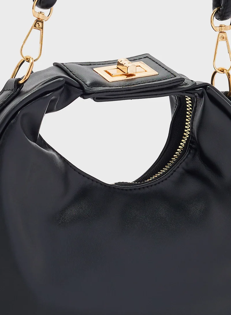 ايلا Metal Trim Moon Clutch Bag