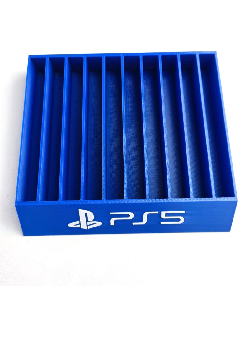 Samu PS5/4 CD Disks Card Holder, Game Card Box for Play Station 5/4, Game CD Case Storage Stand Holder Bracket for Playstation 5 4 (Holds 10 Disks, Blue)  - Image 2