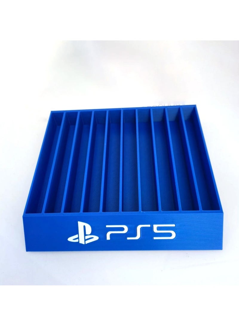 Samu PS5/4 CD Disks Card Holder, Game Card Box for Play Station 5/4, Game CD Case Storage Stand Holder Bracket for Playstation 5 4 (Holds 10 Disks, Blue)  - Image 4