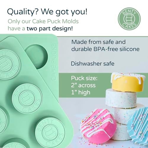 Benty Cakes – The Original CakePuck Bonus Bundle Set – Better than a Cake Pop! Make Chocolate Covered Desserts – BPA Free Silicone – Includes 1 Mold Set, 2 Trays and 2 Scrapers – Green - Image 2