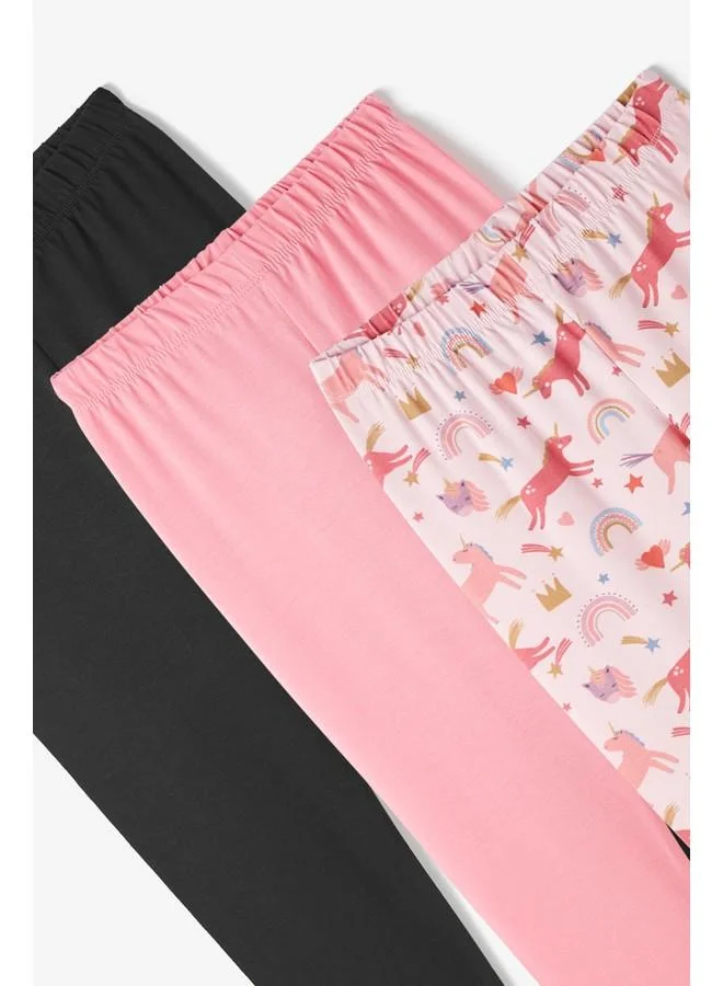 JUNE June Girls 3-Pack Tight Light Pink - Pink-Black