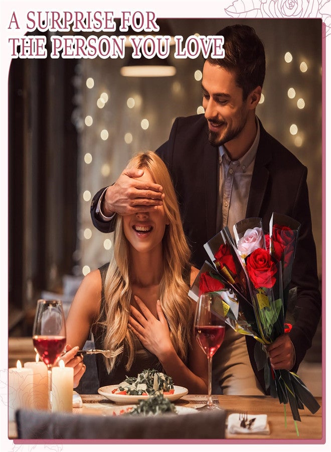 EXCEFORE, 500 Pcs Single Rose Clear Wrapping Bags, Single Flora Packaging Sleeve Bags for Florist Bouquet Romantic Supplies, for Mother's Day Anniversary Wedding Birthday Gift - Image 3