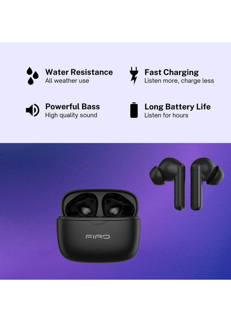 Firo FIRO A21 True Wireless Earbuds, In-Ear Bluetooth 5.3 ENC Clear Call, Bluetooth Earbuds Touch Control 24 HRS Playtime, IPX6 Waterproof TWS, Light-Weight Earphones  - Image 3