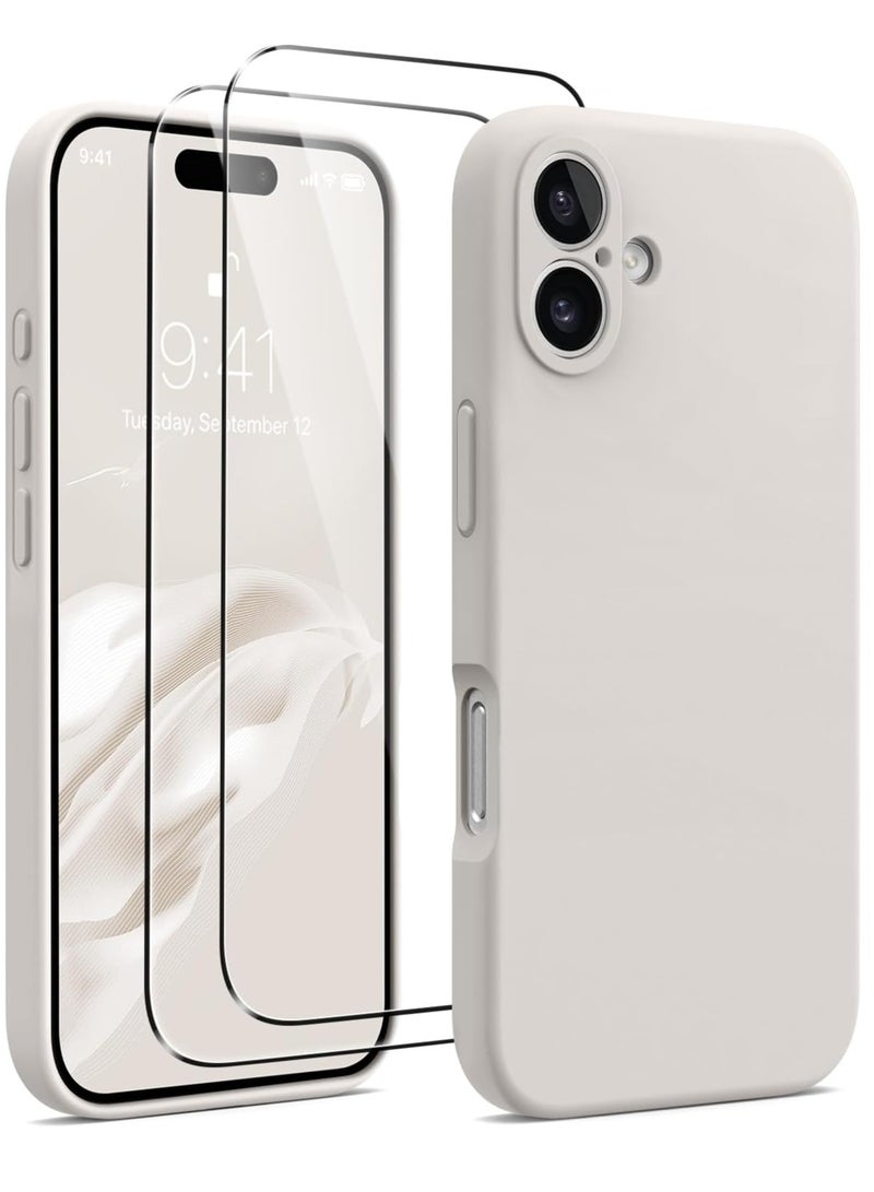 ELTRAZONE iPhone 16 Plus Case – Upgraded Silicone Phone Cover with Camera Protection, Compatible with MagSafe, Anti-Scratch Microfiber Lining & 2 Screen Protectors – Stone - Image 1