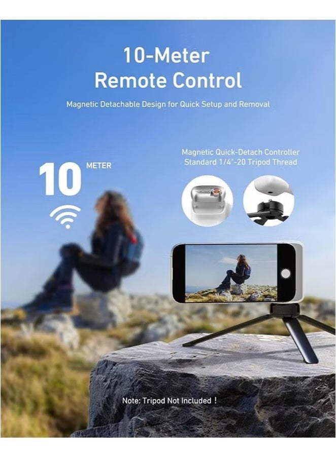 تيليسن مقبض مصراع مغناطيسي من TELESIN Fun Shot لكاميرا الهاتف DSLR لأجهزة iPhone وAndroid مع زر مصراع لاسلكي قابل للفصل - معتمد من MFI - برغي 1/4 بوصة - مقبض كاميرا مريح ومريح  - Image 5