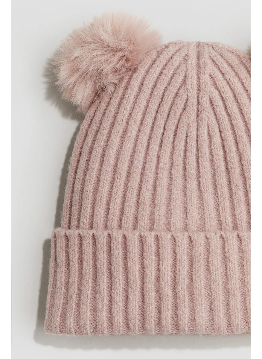 اتش اند ام Rib-Knit Pompom Beanie