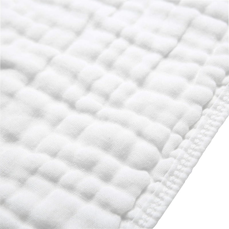 CottCare Muslin Burp Cloths for Baby 100% Cotton Large 20''X10'' 6 Layers Thicken Super Soft and Absorbent (6 Pack,White) - Image 3