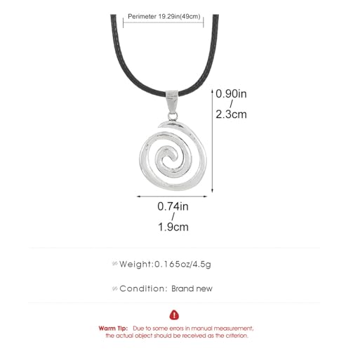 POYAMUSE Chunky Spiral Swirl Necklace - Aesthetic Grunge Jewelry for Trendy Looks, Boho Choker Necklace - Bohemia Jewelry for Women (Silver(Small)) - Image 2
