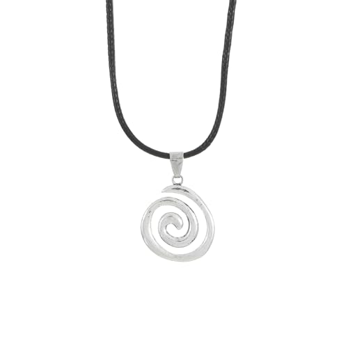 POYAMUSE Chunky Spiral Swirl Necklace - Aesthetic Grunge Jewelry for Trendy Looks, Boho Choker Necklace - Bohemia Jewelry for Women (Silver(Small)) - Image 1