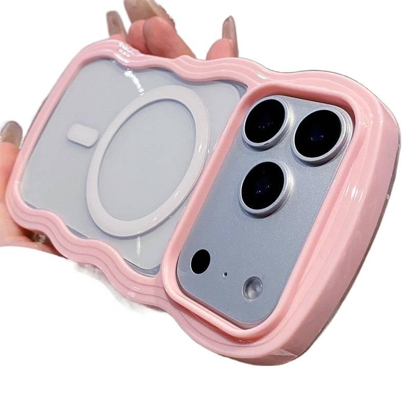 غطاء MagSafe بTPU لـ iPhone 17 / 17 Air / 17 Pro / 17 Pro Max مع حماية من السقوط ومغناطيس قوي مع مقاوم للصدمات مع حافة مموجة مع شفاف باللون بنفسجي مغناطيسي بظهر شفاف من مادة TPU ب. - Image 3