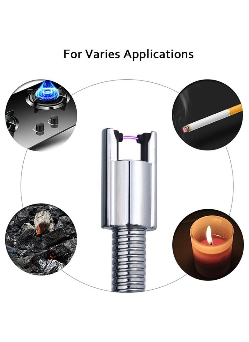 USB Rechargeable Electric Arc Lighter Flexible Lighter With LED Battery Display And Safety Switch Multicolor For Candles