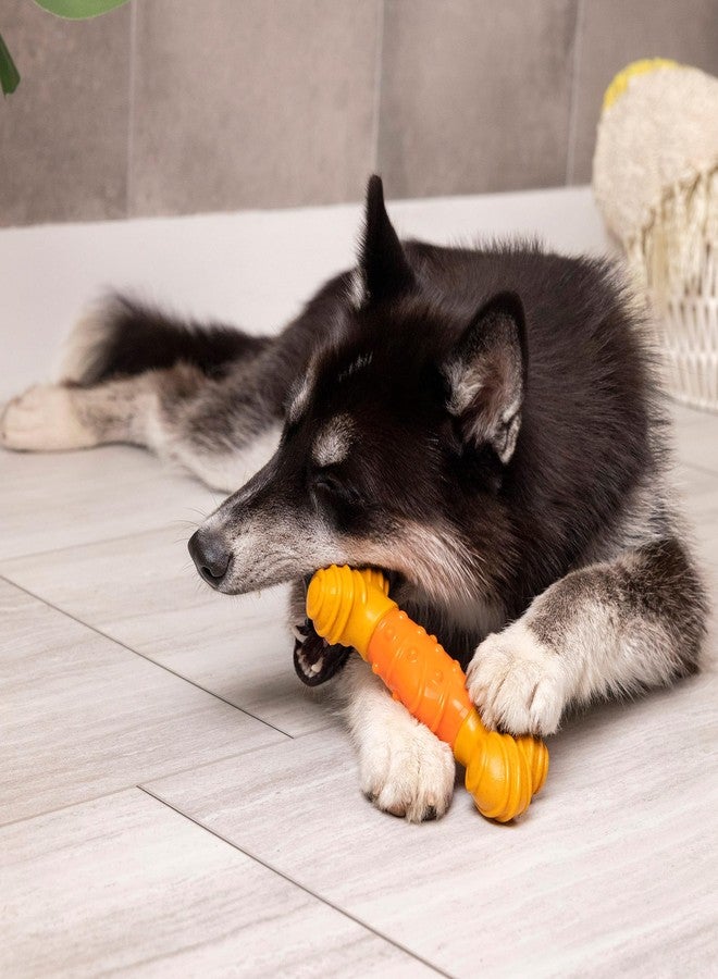 SPOT Bam-Bones Dental Bone - Made with Bamboo Fiber and a Massaging Rubber Center, Durable Oral Care Dog Chew for Light Chewers & Teething Puppies Under 40lbs, 7in, Allergen Free Peanut Butter Flavor - Image 2