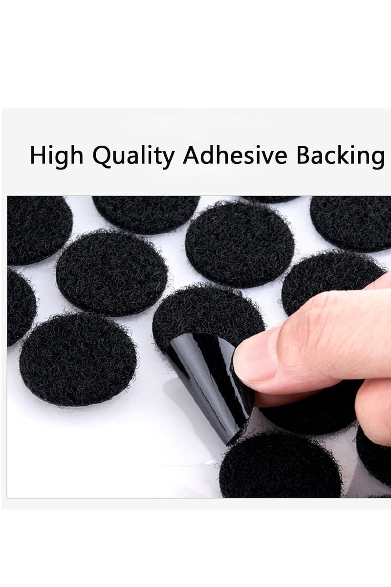 adhesive dots, coin dots with adhesive backing, hook and loop velcro round pads, 20mm diameter, strong waterproof dots, dots with adhesive, suitable for home office school 100 pieces black (50 pairs) - Image 2