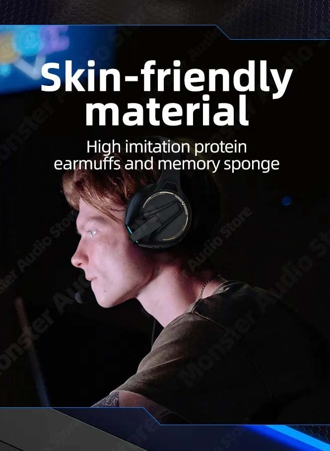 Monster XKH03 Wireless Bluetooth Gaming Headphones Black - Image 3