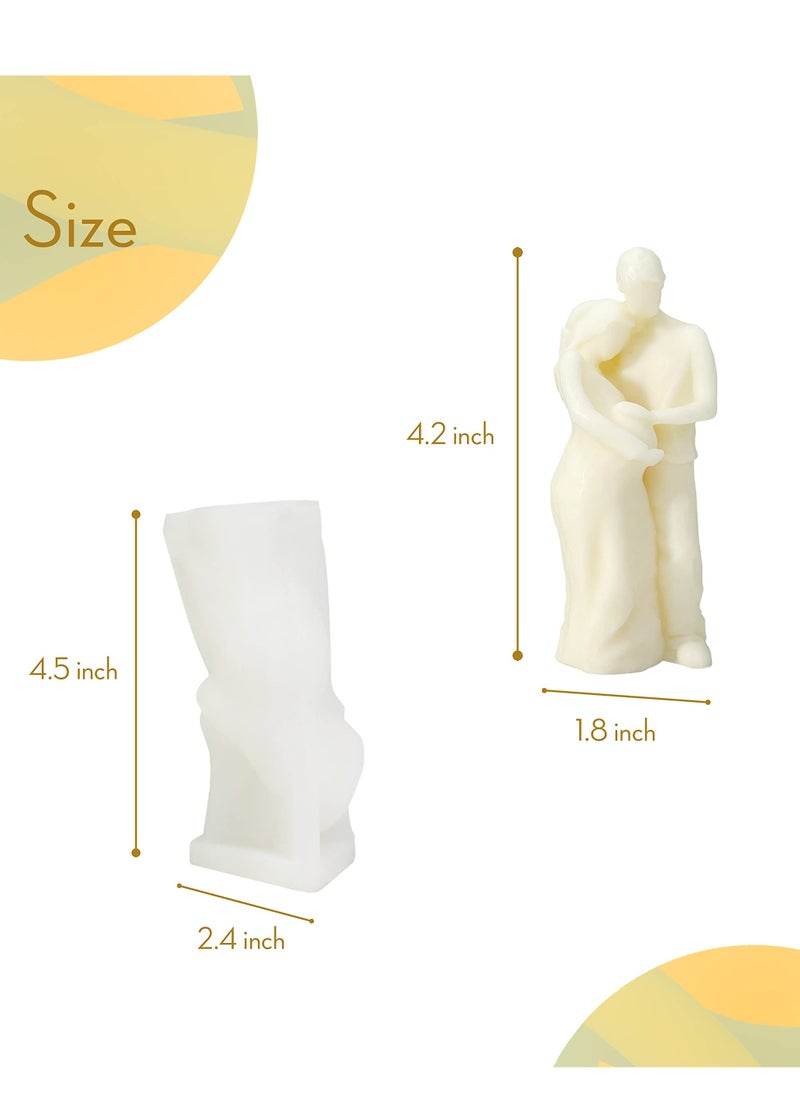 Excefore - Candle Molds Silicone Mold for Candles Making, DIY 3D Moulds Soy Wax, Beeswax, Scented Candle,  Gifts, Hug - Image 1