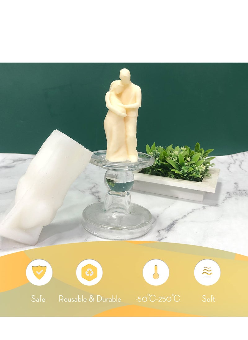 Excefore - Candle Molds Silicone Mold for Candles Making, DIY 3D Moulds Soy Wax, Beeswax, Scented Candle,  Gifts, Hug - Image 1