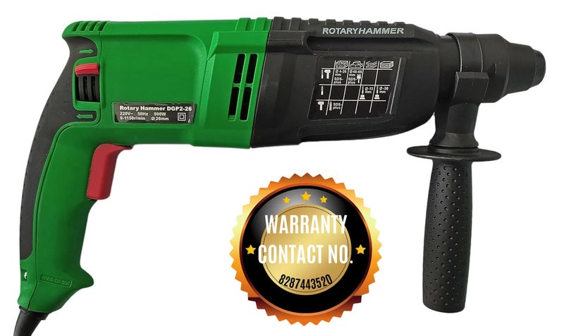 Inditrust 1250W 26mm Electric rotary hammer drill Machine with SDS drill bits and accessories, Set of 1 with 6 MONTHS WARRANTY (GREEN) 100% Copper Winding - Image 3