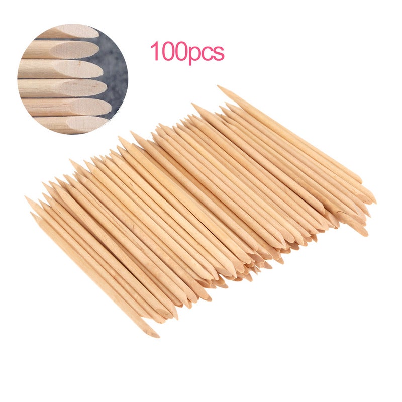 100pcs Design Orange Wood Stick Cuticle Pusher Remover Manicure Care Professional Manicure Tools Accessories - Image 3