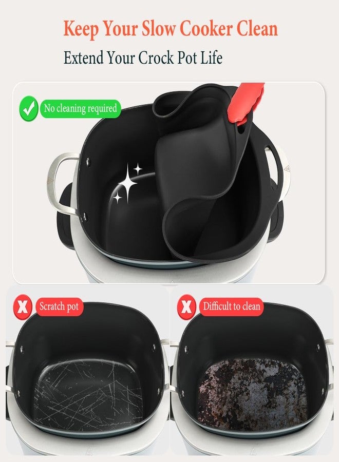 BYKITCHEN بطانات سيليكون للطهي البطيء من BYKITCHEN متوافقة مع أجهزة الطهي البطيء Ninja Foodi Possible Cooker Pro سعة 8.5 كوارت من سلسلة MC1000 وMC1001 وMC1010، قطعتان من بطانات الطهي البطيء القابلة لإعادة الاستخدام، ملحقات Ninja Possible Crock Pot Pro - Image 2