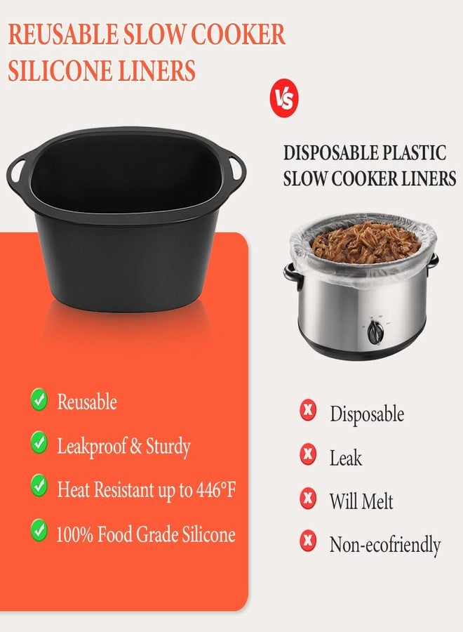 BYKITCHEN بطانات سيليكون للطهي البطيء من BYKITCHEN متوافقة مع أجهزة الطهي البطيء Ninja Foodi Possible Cooker Pro سعة 8.5 كوارت من سلسلة MC1000 وMC1001 وMC1010، قطعتان من بطانات الطهي البطيء القابلة لإعادة الاستخدام، ملحقات Ninja Possible Crock Pot Pro - Image 5