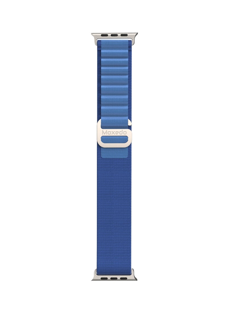 Moxedo - Moxedo Alpine Loop Watch Band Adjustable Sports Nylon Woven with Titanium G-Hook Strap Compatible with Apple Watch Band Series 8,7,6,5,4,3,2,1,SE Ultra design for 44mm,45mm,49mm (Mist Blue) - Image 1