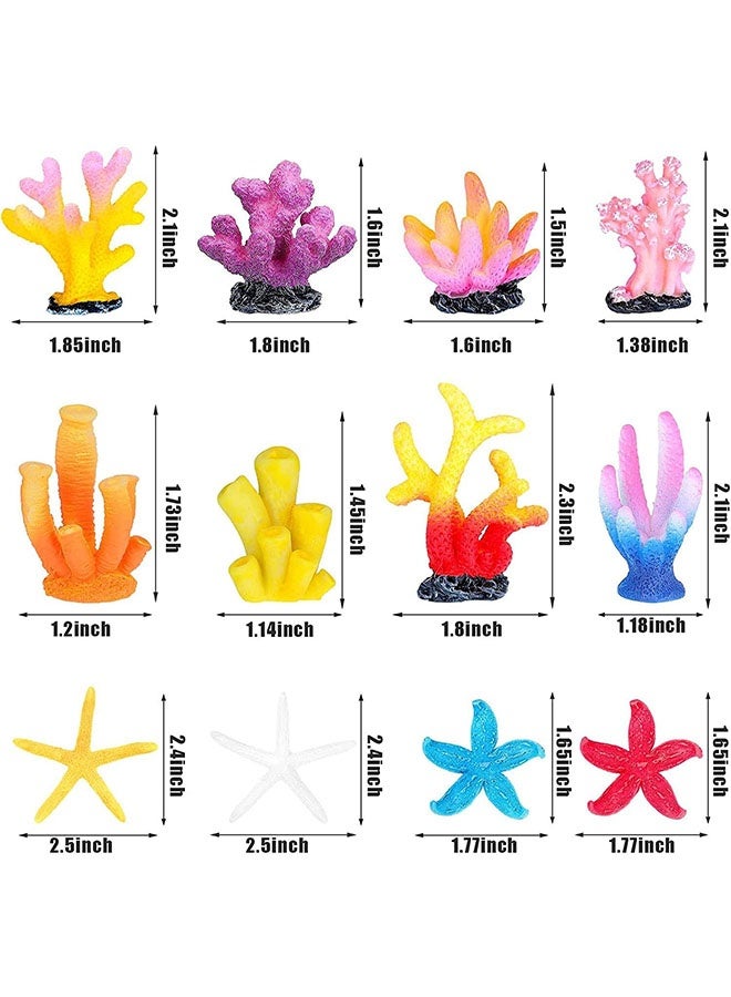 Realfrog 12 Pieces Artificial Coral Plant Aquarium Decorations Fish Tank Ornament Decor Polyresin Colorful Coral Reef Decoration Accessories for Betta Fish Tank Aquarium Landscape  - Image 4