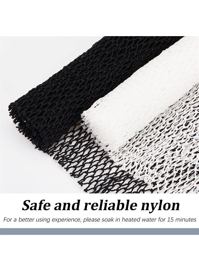 Shappy 2 Pieces African Net Sponge Exfoliating Net African Body Scrubber Bath Rag Washcloth Towel Shower Body Back Scrubber Skin Smoother for Daily Use or Stocking Stuffer (Black, White) - Image 4