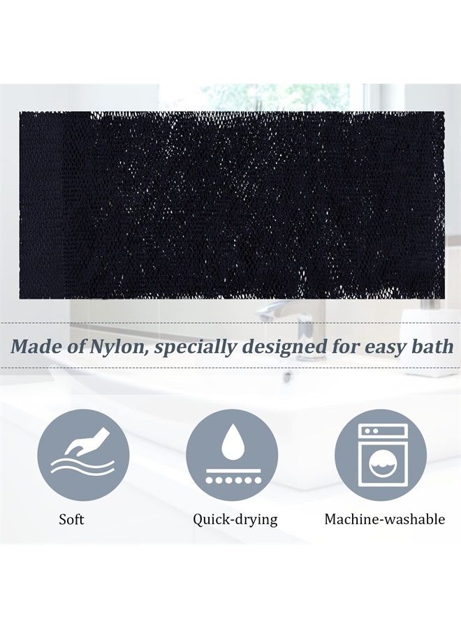Shappy 2 Pieces African Net Sponge Exfoliating Net African Body Scrubber Bath Rag Washcloth Towel Shower Body Back Scrubber Skin Smoother for Daily Use or Stocking Stuffer (Black, White) - Image 5