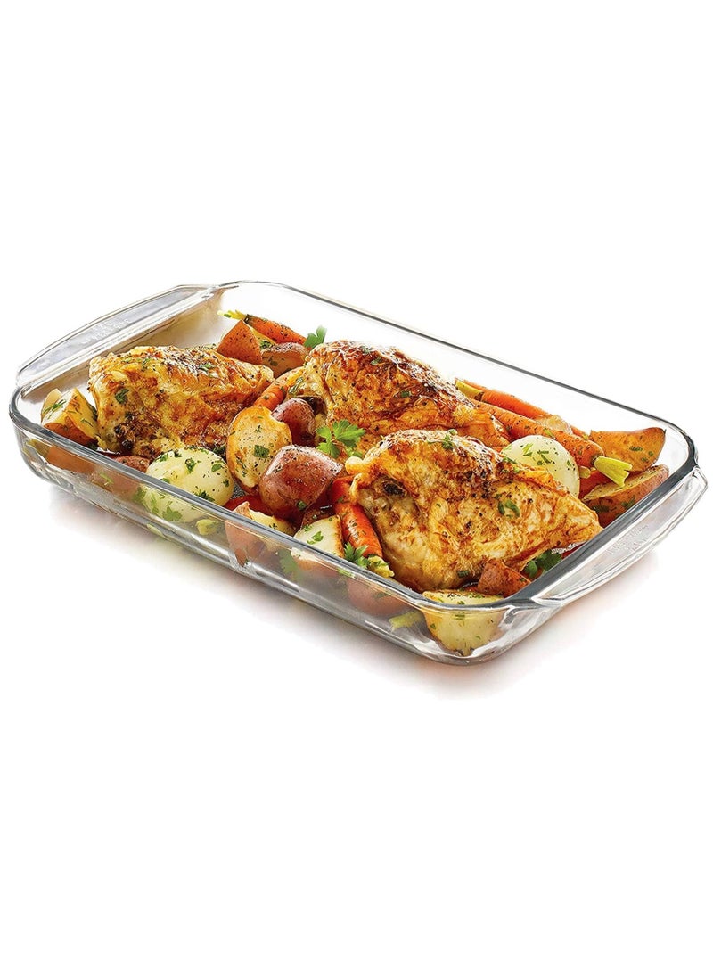 3Diamonds Glass Baking Dish 2.6L (Extra Large) for Cooking, Baking and Roasting, Casserole Dish, Baking Tray is 100% Borosilicate Glass, BPA Free, Microwave and Dishwasher Safe Loaf Tray, Oven Tray  - Image 1