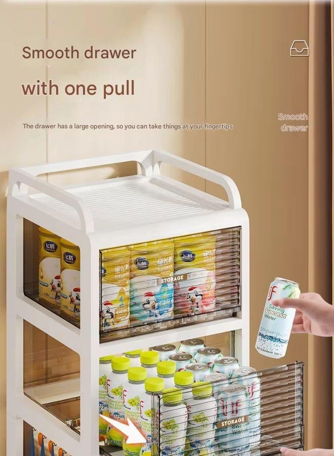 SUKILO 5 Tier Multifunctional Plastic Storage Cabinet with Wheels – Transparent Drawers for Bathroom, Kitchen, Bedroom & More | Under Sink Organizer & Household Storage Rack - Image 3