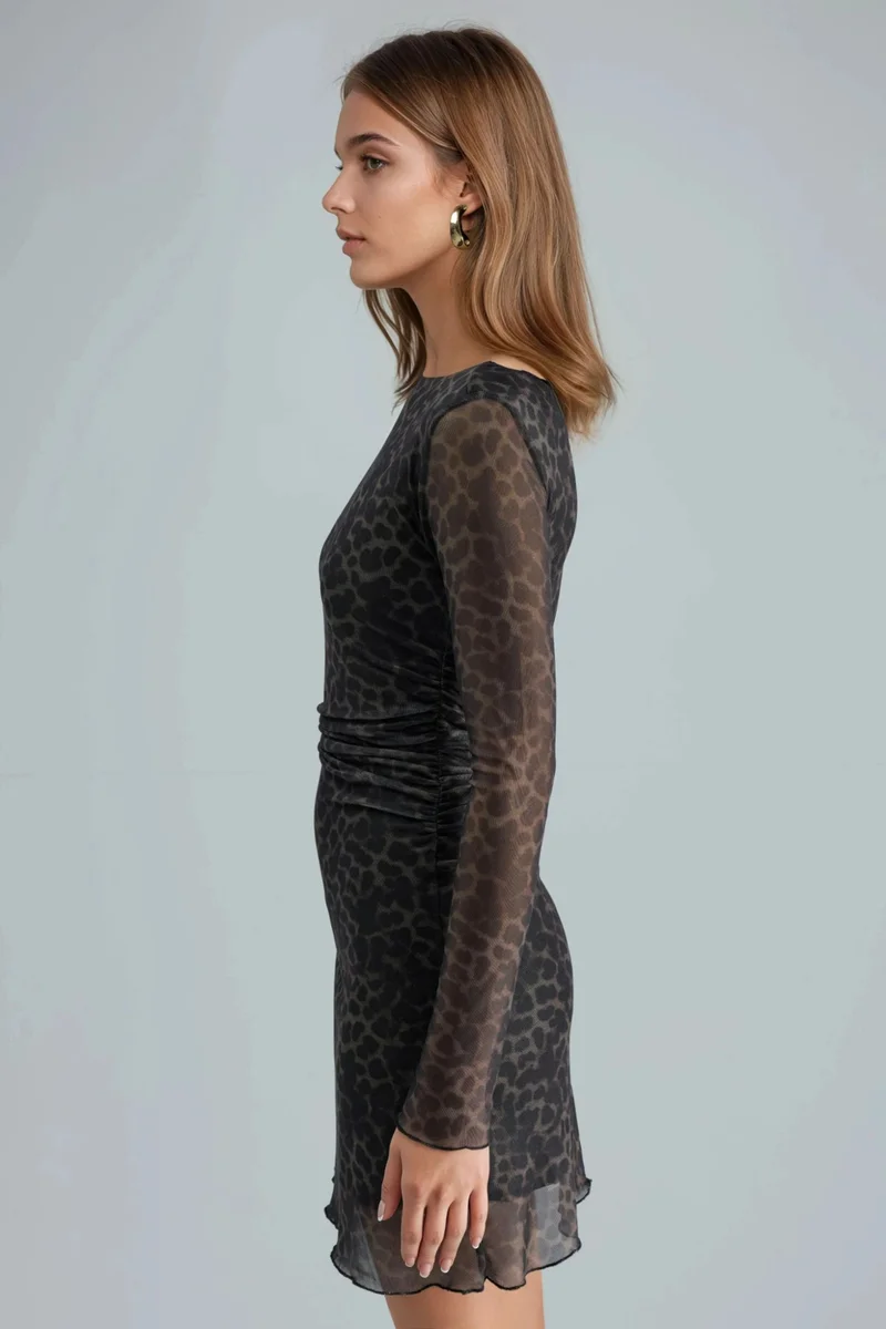 Busem BUSEM A-Line Leopard Print Mini Dress