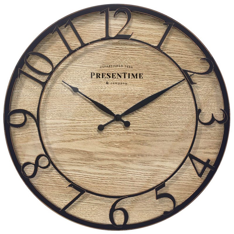 Presentime Presentime  Co 21 Farmhouse Series Wall Clock Cottage Style Vintage Design Oil Rubbed Antique Bronze Finish Wall Dcor for Living Room Dining Room and Entryway 