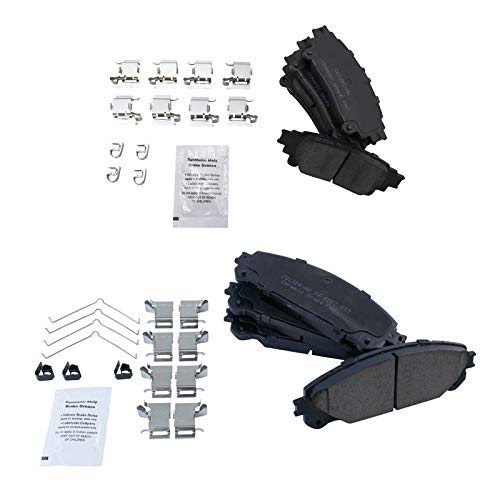 TRQ Front & Rear Brake Pads Ceramic Compatible with 2010-2020 Lexus RX350 2010-2015 RX450h 2014-2019 Toyota Highlander 2011-2020 Sienna - Image 1