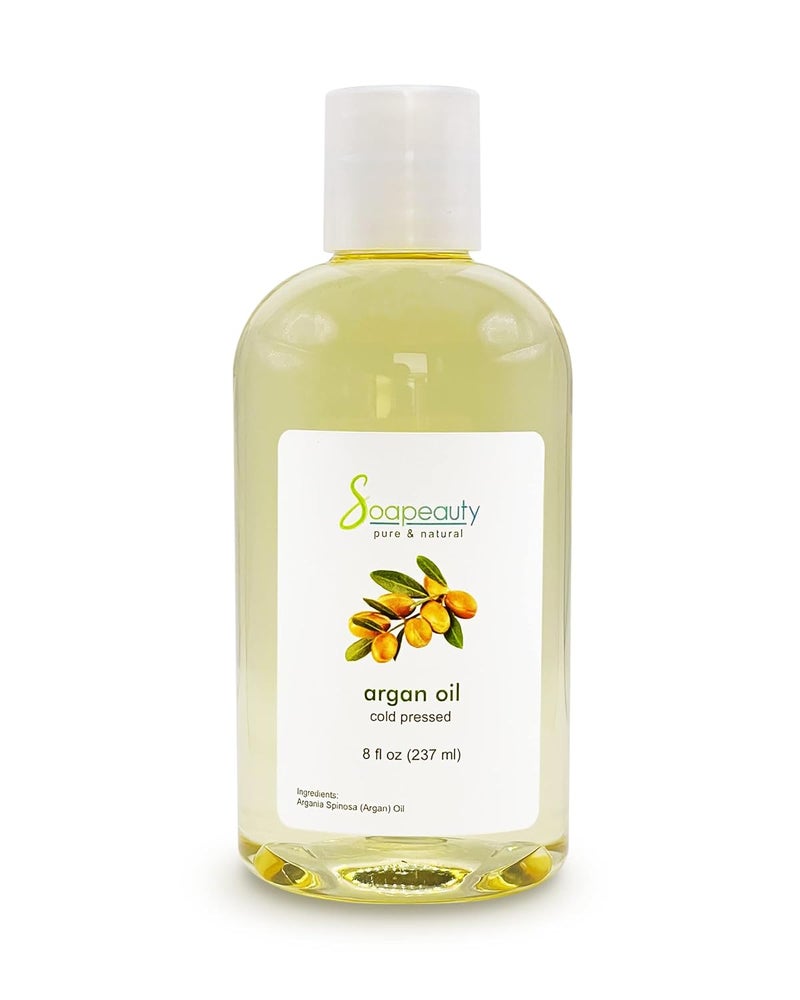 Soapeauty Cold Pressed Refined ARGAN OIL  100 Natural  Pure  Carrier for Essential Oils Argan Oil for Skin Argan Oil for Hair Growth  Moisturizer  8 fl oz
