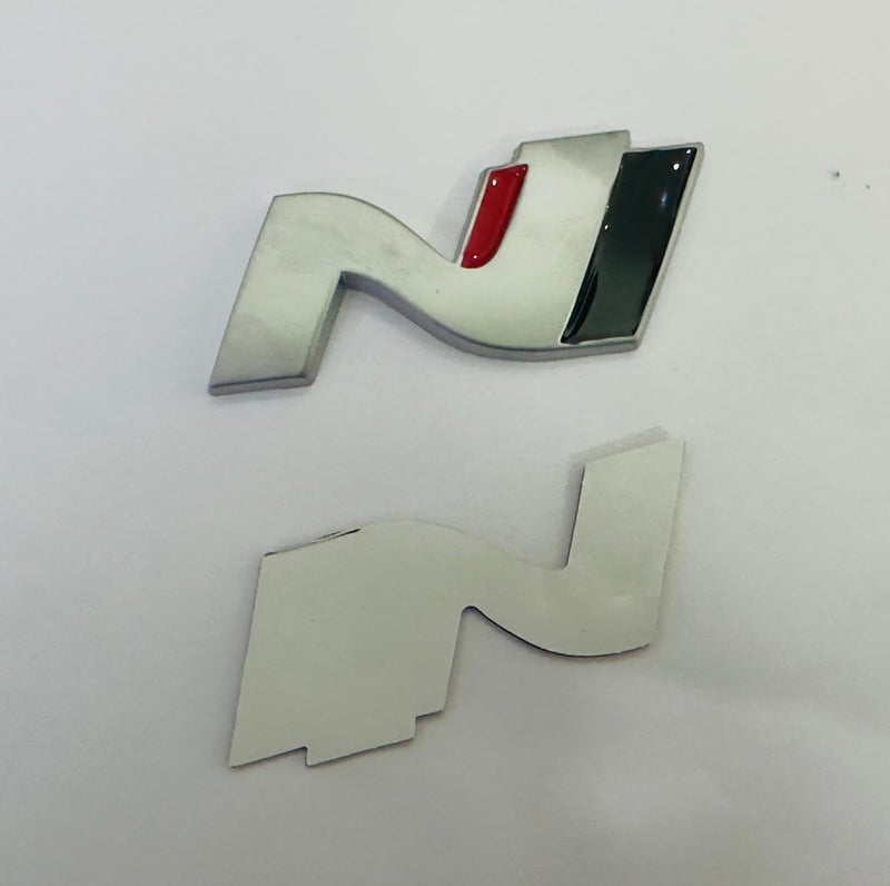 AUTO MT Rear N Line Log.o & Grill N Line Log.o 3cmx6cm Car Bike Metal Logo Car Emblem 3D Badge Auto Racing Sport Sticker Grand Tourer Decal (Silver ONLY N Logo) - Image 2