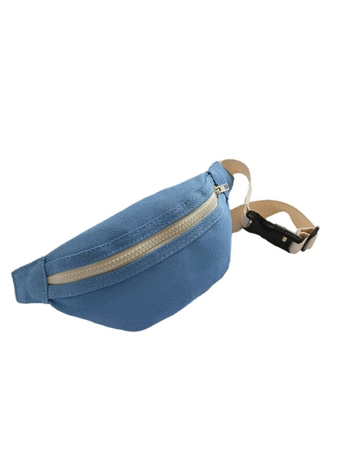 حقيبة خصر للأطفال، حقيبة صدر ماسية مصنوعة من قماش قوي، هدايا عصرية للفتيات المراهقات، حقيبة للسفر والتنزه وركوب الدراجات والجري، باللون الأزرق - Image 1