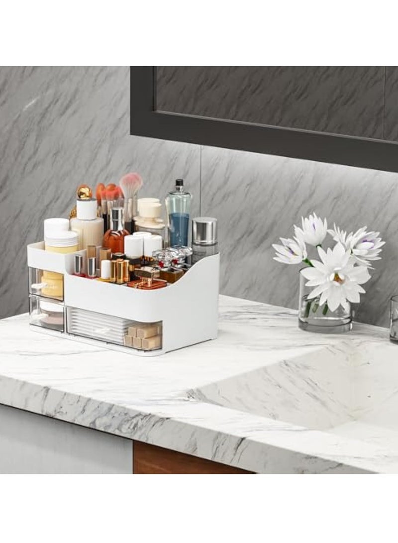 Arabest Makeup Organizer with Drawer,Large Capacity Cosmetic Storage Organizer & Makeup Drawer Organizer Suitable Vanity,Bathroom,Countertop and Dresser,White Skincare Organizer for Skin Care,Beauty Products - Image 5