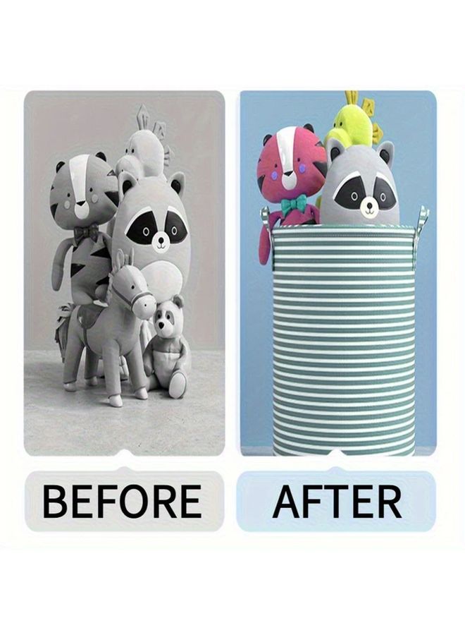 Green Foldable Laundry Basket Clothes Hamper Bathroom Storage Box Toy Organizer - Image 5