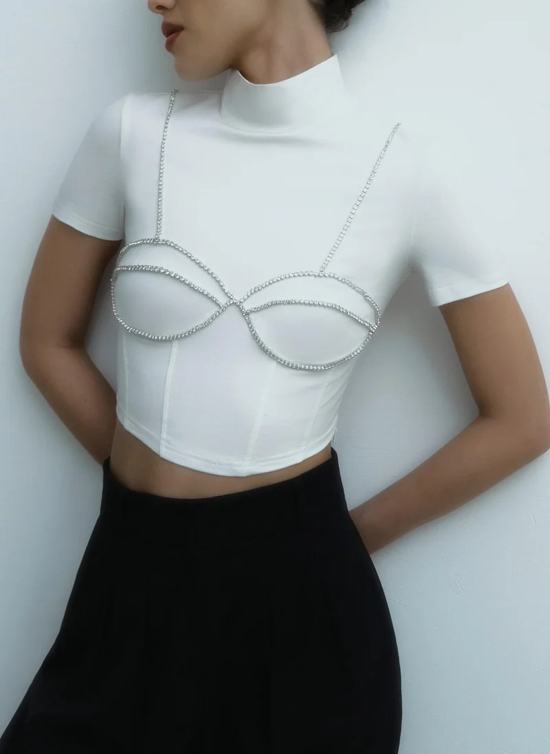 Lichi Corset top with rhinestone bustier