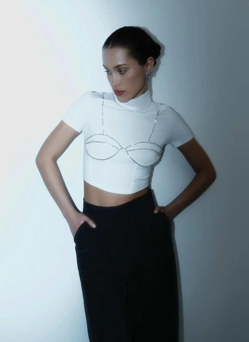 Lichi Corset top with rhinestone bustier