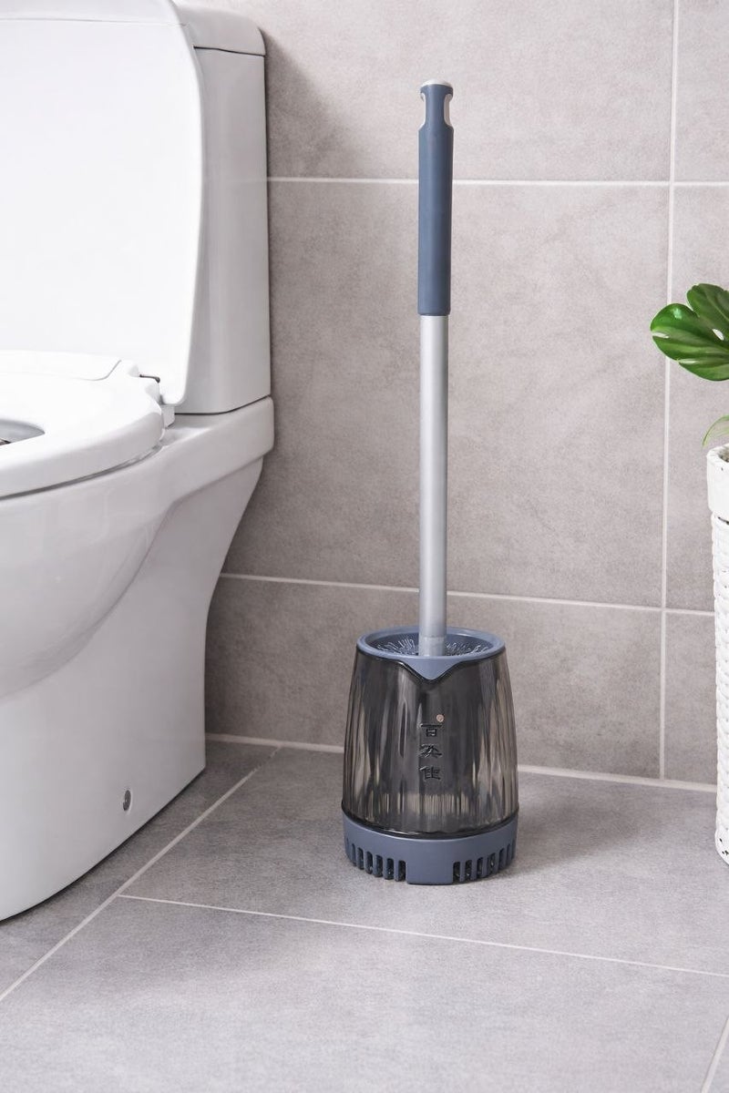Toilet Brush with Holder - Innovative Toilet Cleaning Brush with Sleek Black Holder - Image 1